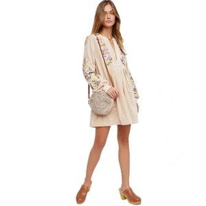 Free People 'Mia' Floral Embroidered Mini Dress NWT